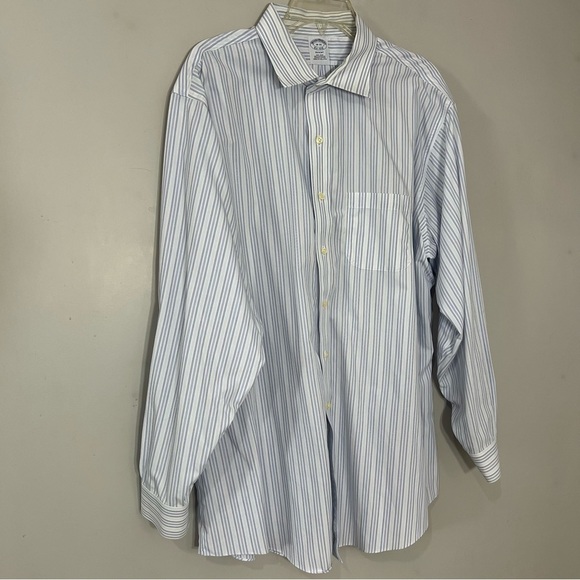 BROOKS BROTHERS REGENT COTTON ORIGINAL POLO Blue Business Striped Button Down - Picture 9 of 10